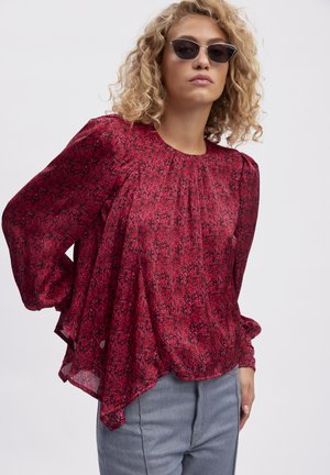 DEEPA - Pluus - pink ditsy flower