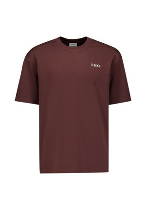 NO EXCESS, SHORT-SLEEVE CREWNECK T-SHIRT WITH BACK PRINT - T-shirt print - dark brown