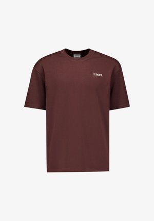 NO EXCESS, SHORT-SLEEVE CREWNECK T-SHIRT WITH BACK PRINT - T-shirt print - dark brown