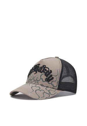 Ed Hardy, UNISEX FLAMING ED HARDY 5 PANEL TRUCKER CAP - Pet - grey