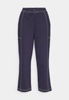 LOOK WIDE LEG JOGGERS WITH CONTRAST STITCHING - Treningo apatinė dalis - dark blue