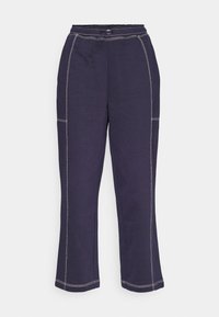 LOOK WIDE LEG JOGGERS WITH CONTRAST STITCHING - Dresside alumine osa - dark blue