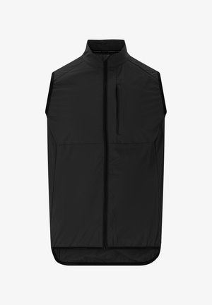 Mustat, hihattomat liivit, jotka on valmistettu kevyestä kankaasta. Varustettu korkealla kauluksella, täyspitkällä vetoketjulla ja rintataskulla. Siloista pintaa.