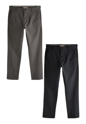 2 PACK SLIM FIT STRETCH - Chinos - black dark grey