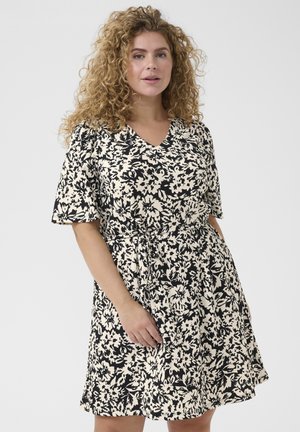 KCELISY - Jersey dress - black chalk graphic flowers