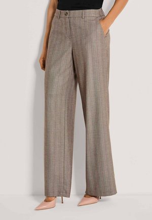 MADELEINE, MADELEINE HOSE WIDE-LEG-HOSE MIT NADELSTREIFEN - Trousers - dark taupe   cappuccino   multicolor