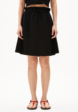 FILIZAA LINO - A-line skirt - black