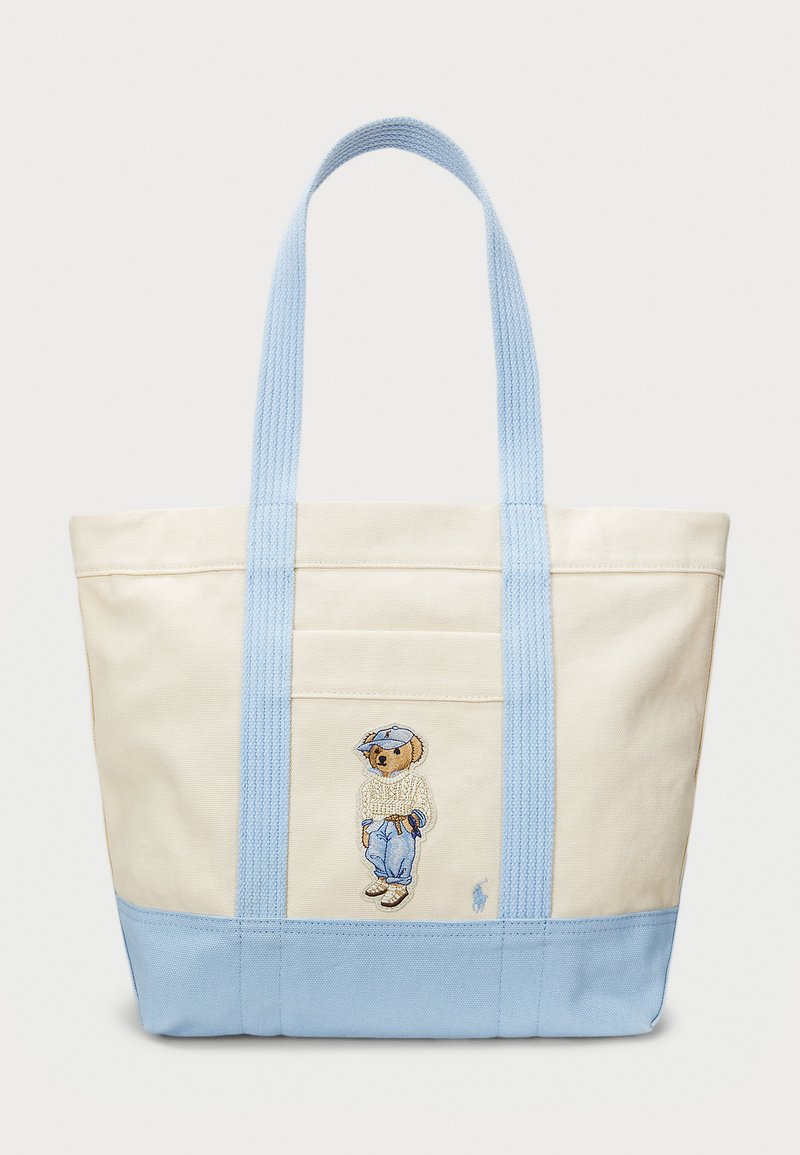 Polo Ralph Lauren Polo Bear Canvas Medium Tote - Veľká kabelka - ecru/carolina blue