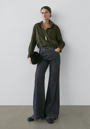 Massimo Dutti FLARED HIGH-WAIST - Flared Jeans - mottled dark blue