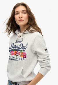 Superdry & Co VINTAGE LOGO PREMIUM FLORAL  - Hoodie - glacier grey marl