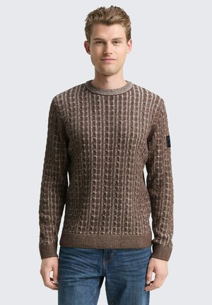 Maglione - brown offwhite plated
