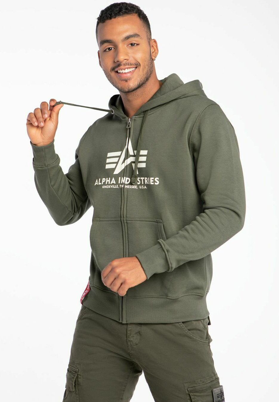 Alpha Industries ALPHA INDUSTRIES BASIC - Sweat zippé - green/vert -  ZALANDO.FR