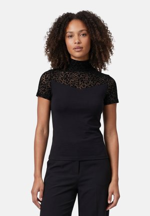 Urban Classics, LADIES FLOCK LACE TURTLENECK TEE 2-PACK - T-shirt imprimé - black black