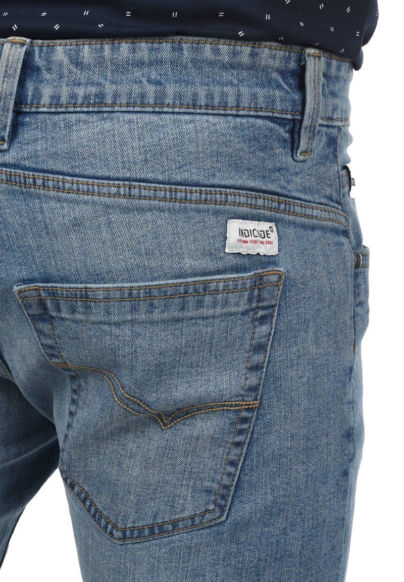 Herren Skinny Fit | INDICODE JEANS IDHALLOW Jeans Shorts blue wash/blue denim - OJ90177 Herren Skinny Fit | INDICODE JEANS IDHALLOW Jeans Shorts blue wash/blue denim - OJ90177