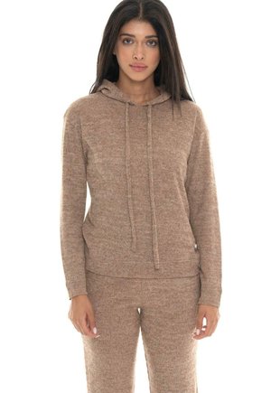 LEONE 1947, SWEATSHIRT - Sweat à capuche - brown-dark brown solid