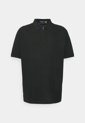 STRETCH MESH ZIP-PLACKET POLO SHIRT - Polo shirt - black