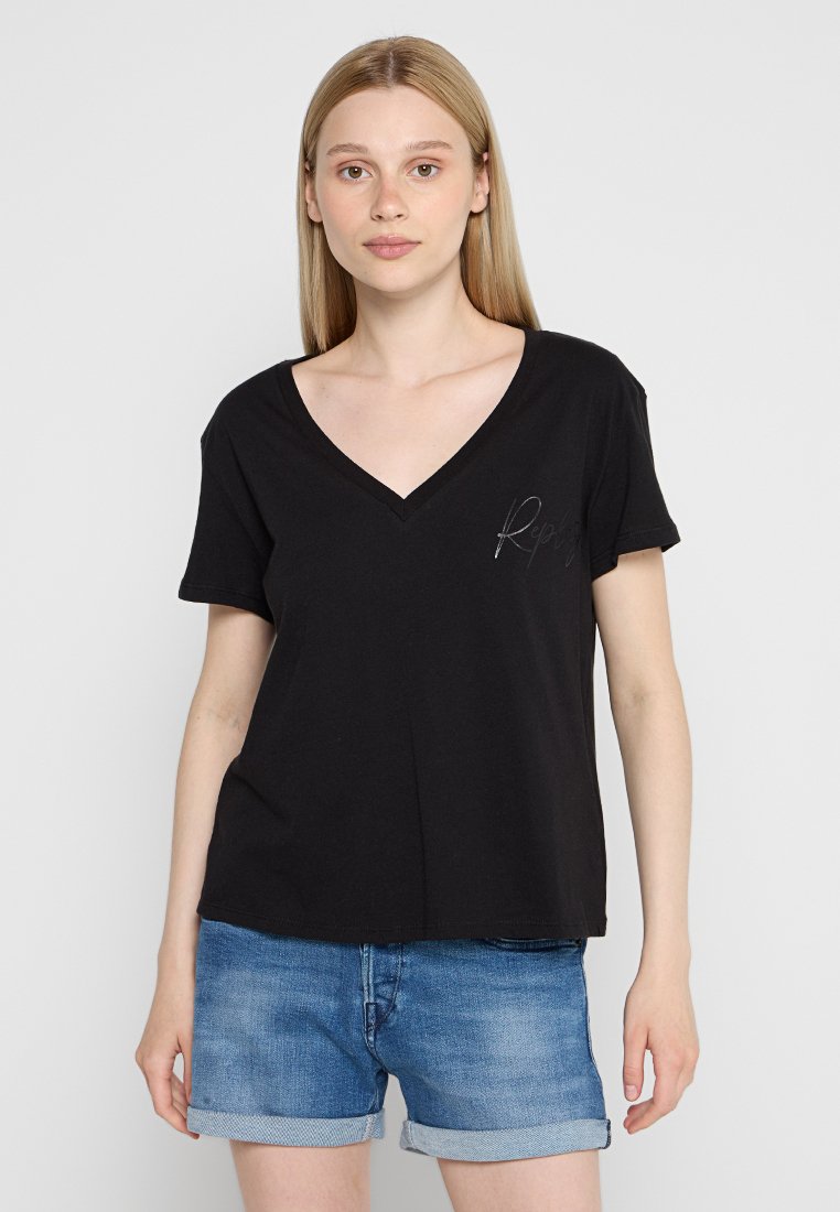 Replay T-shirt basic zwart Replay T-shirt basic zwart