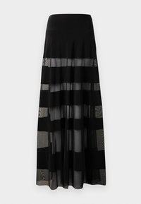 SPLICED FLARED SKIRT - Velika suknja - black/black mesh