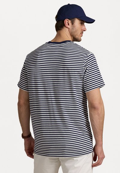 Polo Ralph Lauren Big & Tall STRIPED JERSEY T-SHIRT - Μπλουζάκι με στάμπα - deckwash white/newport navy