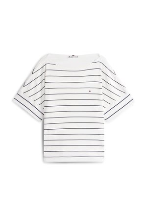 Tommy Hilfiger Curve, CURVE CAP SLEEVE RELAXED T-SHIRT - T-Shirt print - ecru/dark night navy