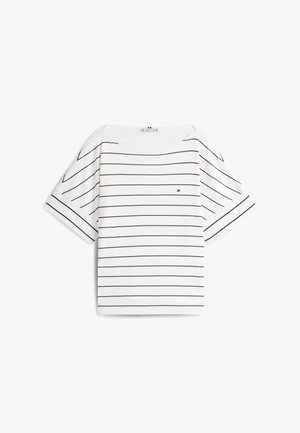 Tommy Hilfiger Curve, CURVE CAP SLEEVE RELAXED T-SHIRT - T-Shirt print - ecru/dark night navy