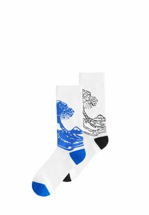 LICENSE 2 PACK - Socks - white blue hokusai