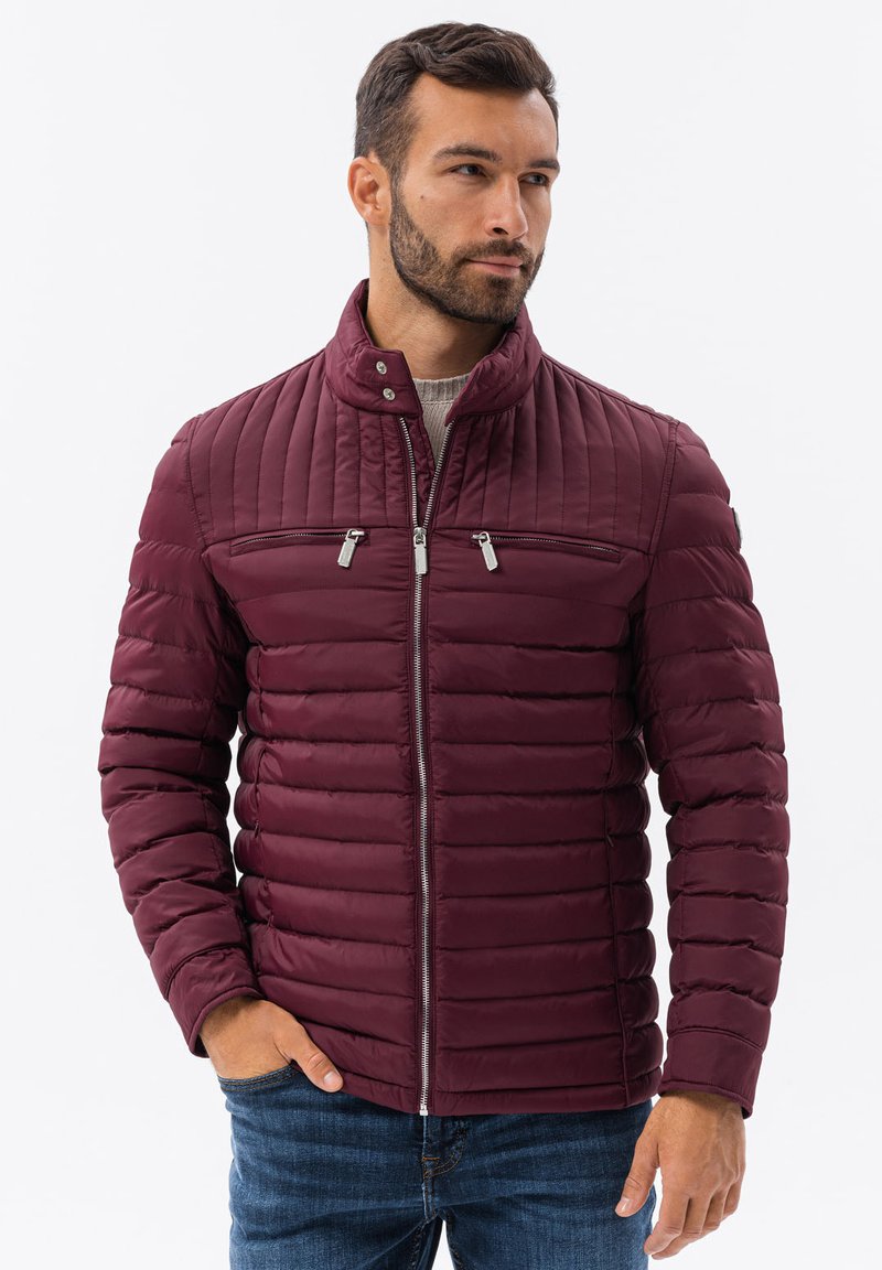 Windstopper Quilted Jacket - Bordeaux & Black Italy Gionfriddo Men's Wool Windproof main image 1