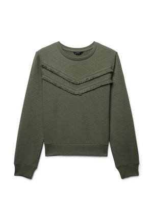 GIROCOLLO CON FRANGE - Sweatshirt - var verde militare chiaro