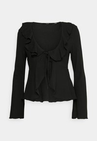 VMGELINA LS FLOUNCE TOP BLOUSE - Blūze - black