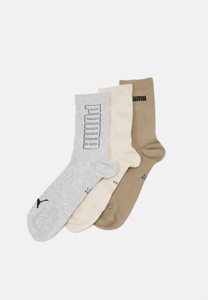 Puma LOGO CREW SOCK UNISEX 3 PACK - Calcetines de deporte - beige/grey