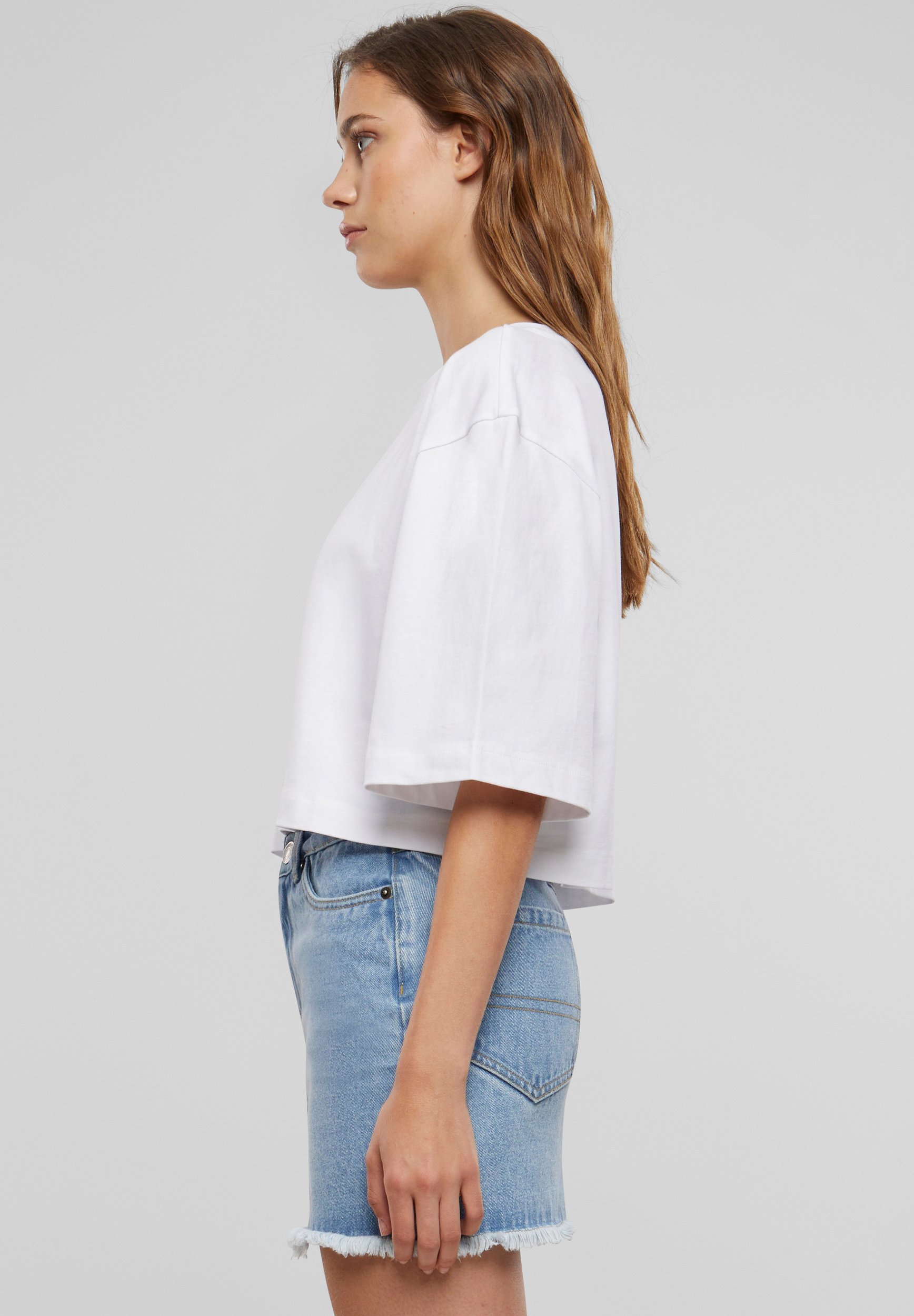 Urban Classics Damen Oversized Bluse – Cropped, Langärmlig, Aus Popeline