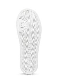 Suola di scarpa in gomma bianca con texture ondulata, motivi circolari e rettangolari, con la scritta "NATURINO" in rilievo e un numero di taglia "24" incluso.