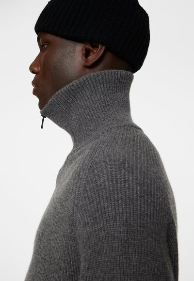 J.LINDEBERG WILMER QUARTER ZIP  - Trui - mid grey melange