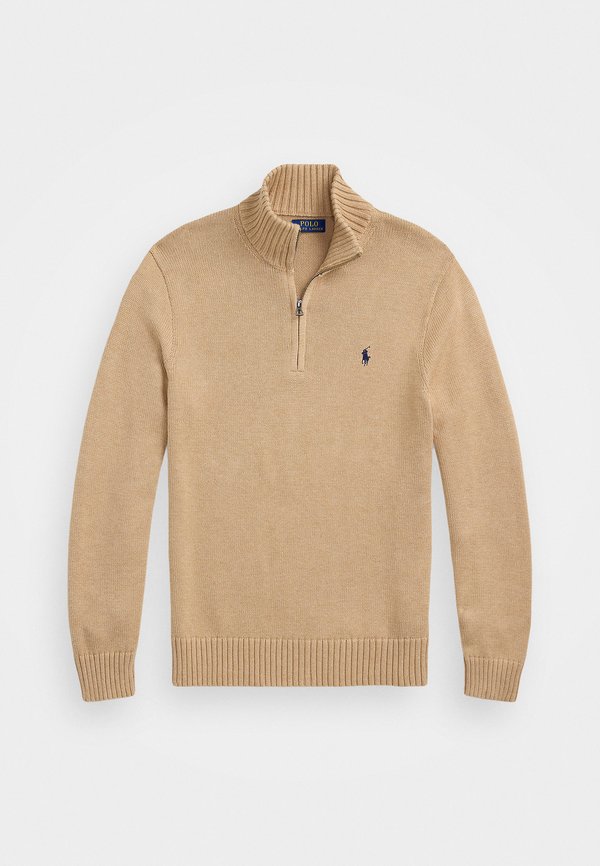 COTTON QUARTER ZIP SWEATER - Jumper - camel3