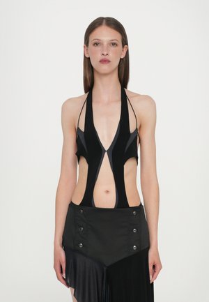 BODY WITH PATCHWORK - Top - black/navy