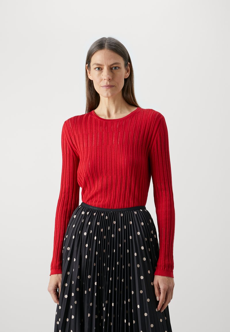 Paul Smith PS Women's Knitted Pullover Sweater – Multicolor Chevron Stripes, Crew Neck