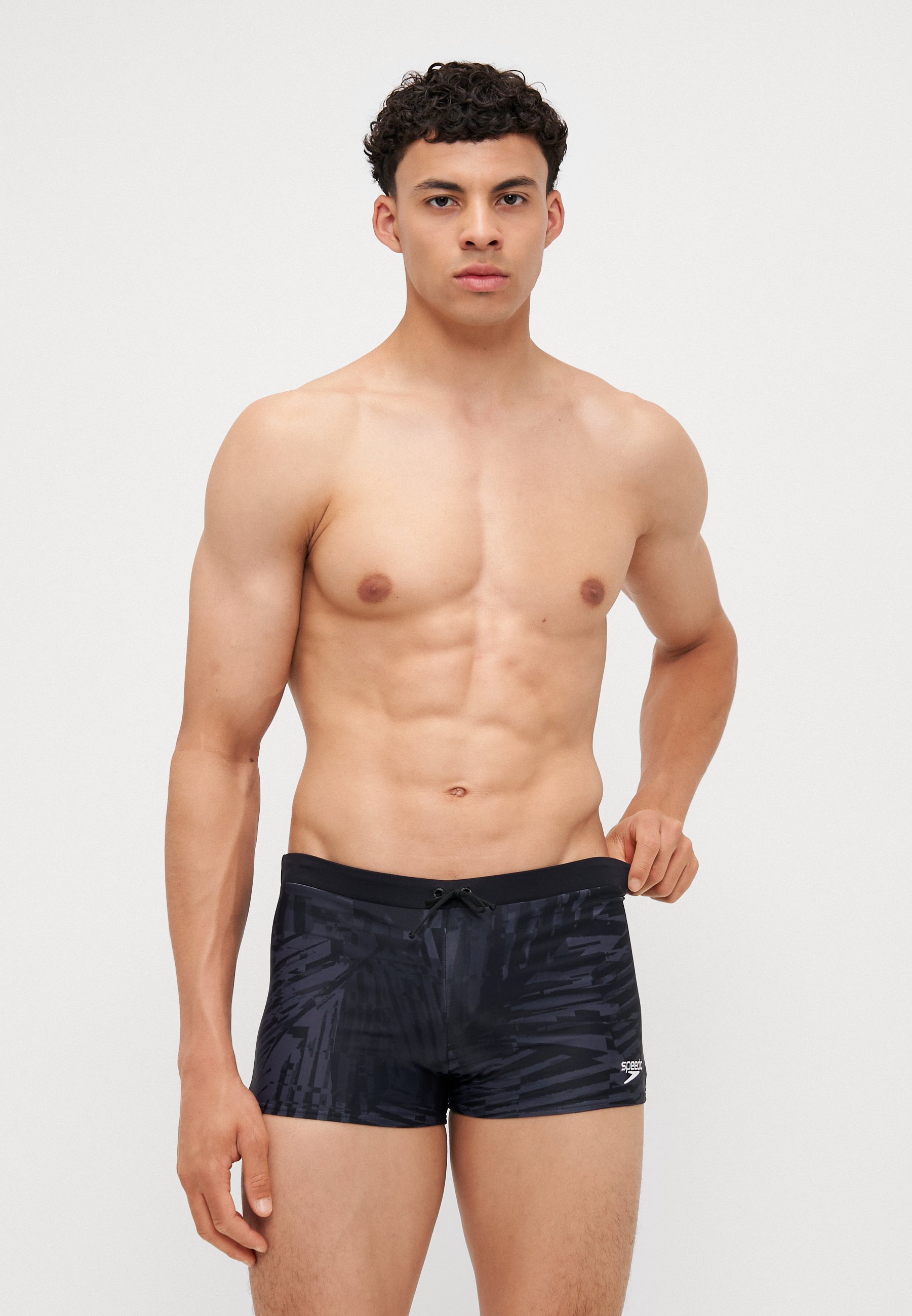 Speedo Valmilton Badeshorts Für Herren – Schwarz/grau, Mit Kordelzug, Chlorbeständig
