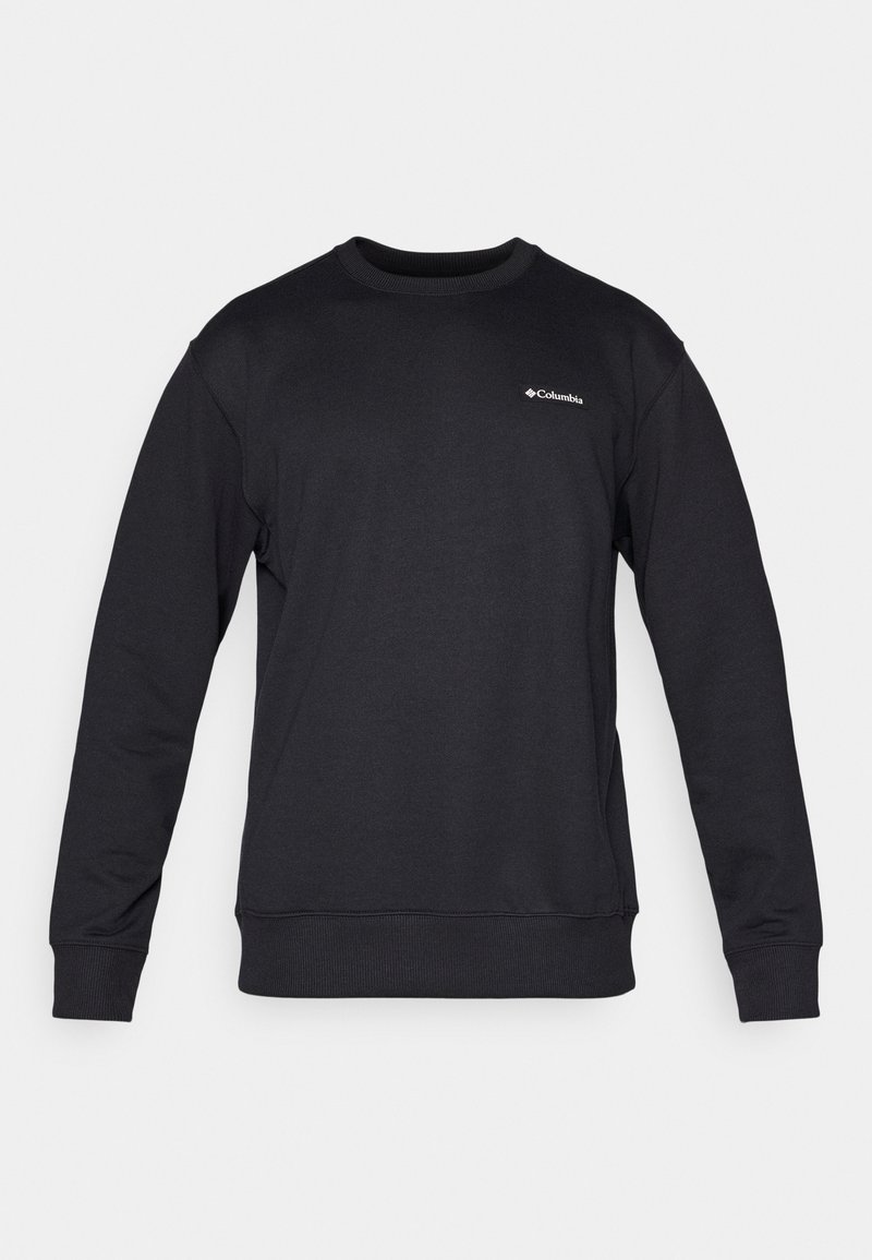 Sweatshirt noir à col rond et manches longues. Fabriqué en tissu doux, avec un petit logo blanc sur le côté supérieur gauche de la poitrine.