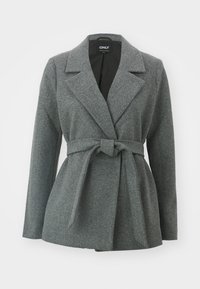 ONLALVILDA LIFE SHORT WRAP COAT - Pitkä takki - medium grey melange