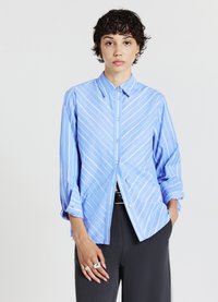 Calliope A RIGHE DIAGONALI - Hemdbluse - var celeste