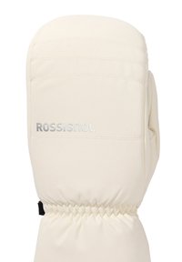Muffole Rossignol color crema con una texture liscia, caratterizzate da dettagli di cucitura e un polsino elasticizzato per una vestibilità sicura. Accento del logo argentato.
