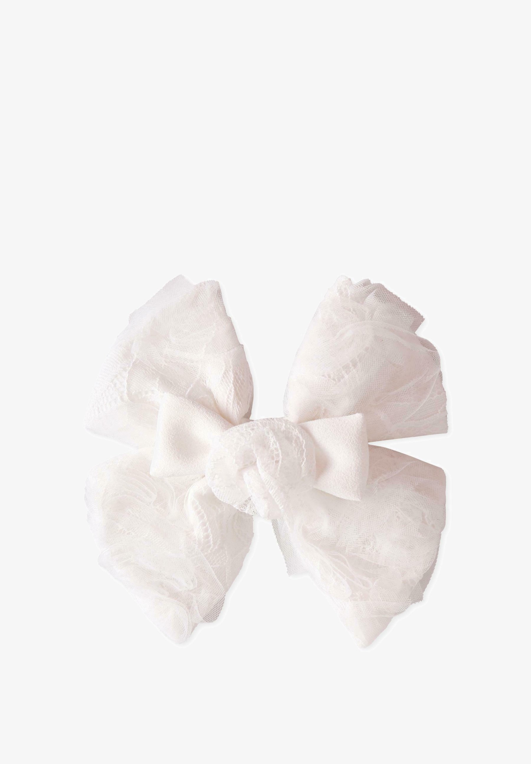 Fermaglio Per Capelli Con Nodo Bianco - Accessorio Broderie Per Bambine - Foto 6