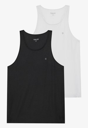 Pier One Sport ESSENTIAL 2 PACK MUSCLE VEST WITH RACER BACK - Débardeur - white,black