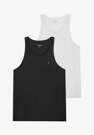 Pier One Sport ESSENTIAL QUICK DRY 2 PACK MUSCLE VEST WITH RACER BACK - Tops - white,black