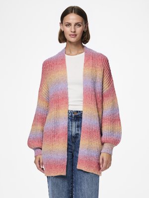 Pieces PCSILLO RAINBOW CARDIGAN - Kardigán - beetroot purple