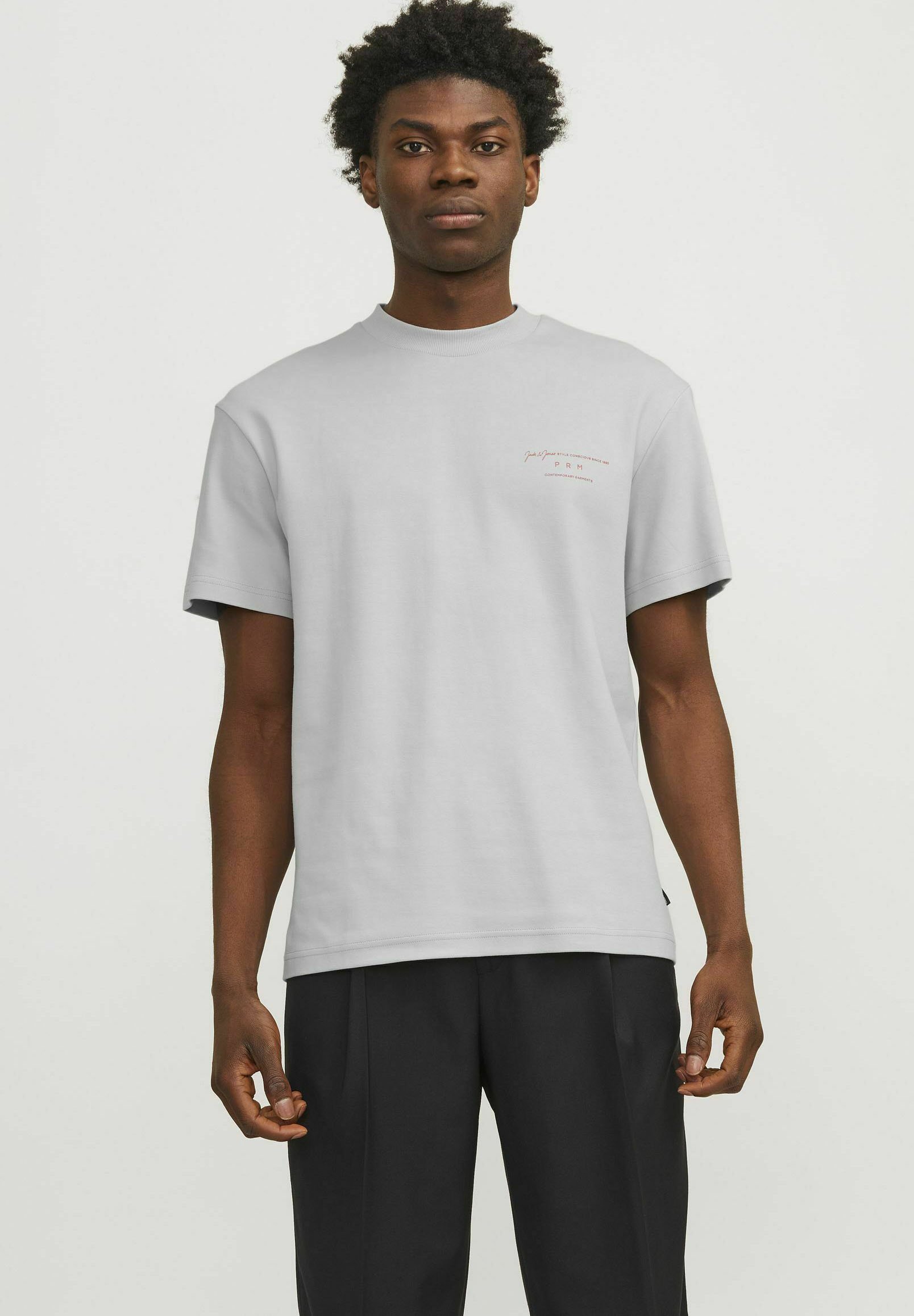 JACK & JONES Herren T-Shirt – Branding Print, Crew Neck, Lockere Passform