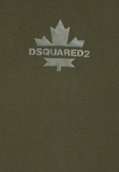 Olivroheline särk, millel on suur, heledavärviline DSQUARED2 logo koos stiliseeritud vahtralehe disainiga. Pehme, tekstuuriga kangas.