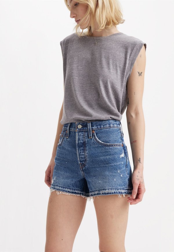 501® ORIGINAL SHORT - Denim shorts - micro damage3