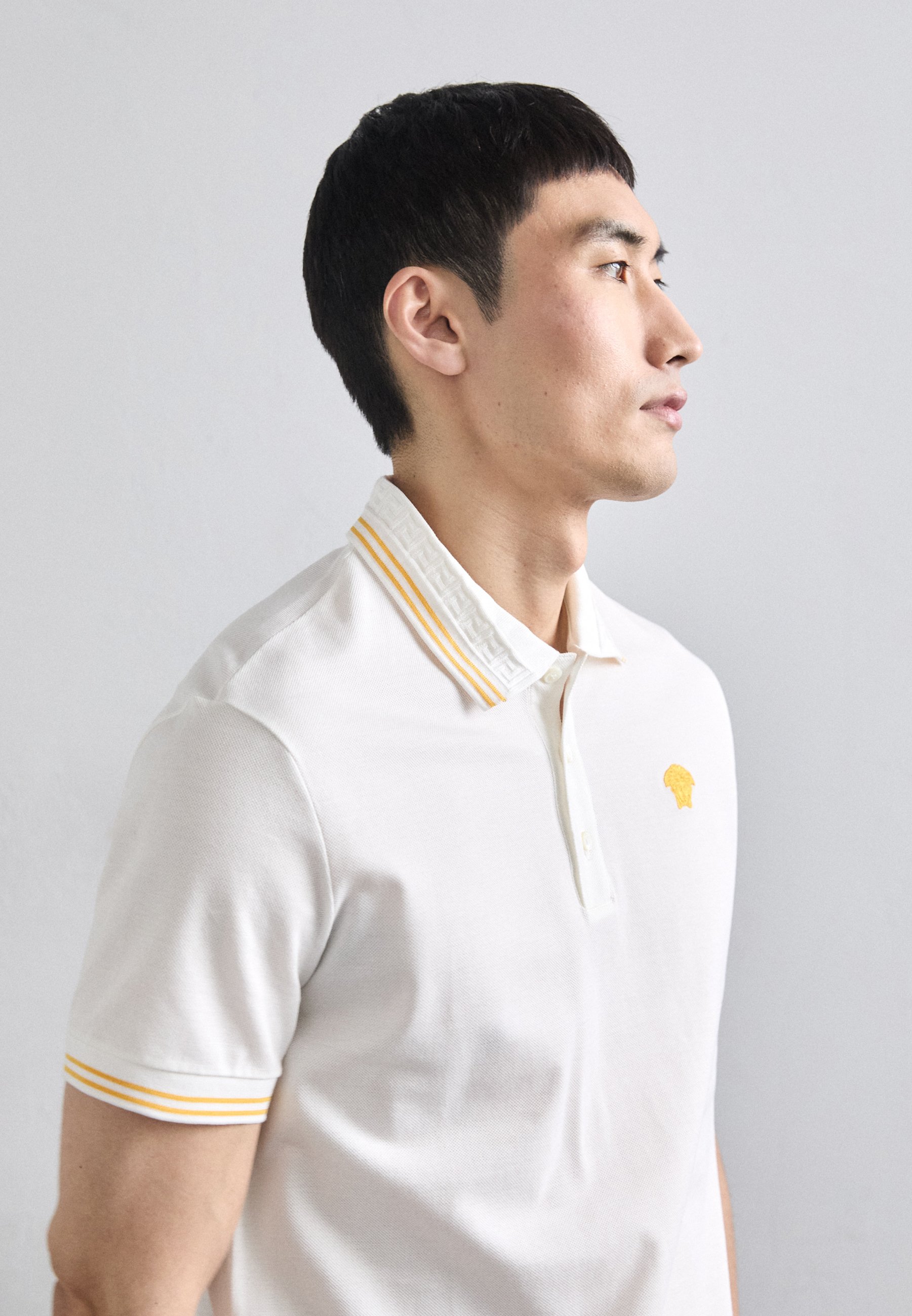 Versace MEDUSA POP EMBROIDERY - Polo - optical white/écru
