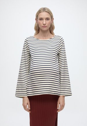 MLAMILA VITA LS BOATNECK JRS TOP 2F - Longsleeve - birch stripes:navy blazer
